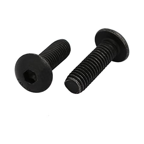sourcing map 2 Stück M5x16mm 10,9 Grad Sechskantbuchse Umgekehrte Linksgewindeschraube Schraube Schwarz Cover