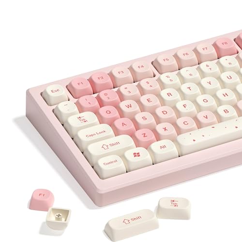 Image of dagaladoo PBT Keyboard keycaps,Pink moa keycaps,Cherry Blossom