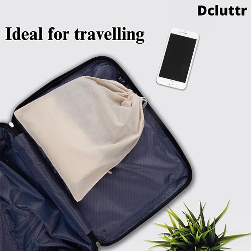Image of dust bags for handbags | Pack of 5 washable cotton handbag covers for storage | Dust cover storage bags for Handbags, Purses, Shoe Boots | Travel Storage Pouch with drawstring closure