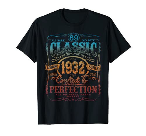 Vintage 1932 Edición Limitada Regalo 89 años 89th Birthday Camiseta