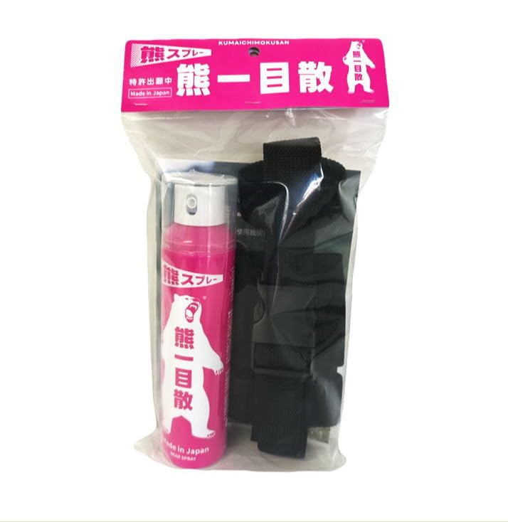 熊スプレー「熊一目散」ホルダー付き 国産クマスプレー 熊一目散（くまいちもくさん） ホルダー付き
