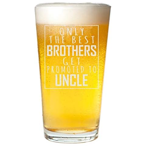 Veracco Only The Best Brothers Get Promoted To Uncle Surprise Pregnancy Announcement For Him Birthday Gifts Fathers Day Beer Pint (Clear, Glass) Cover