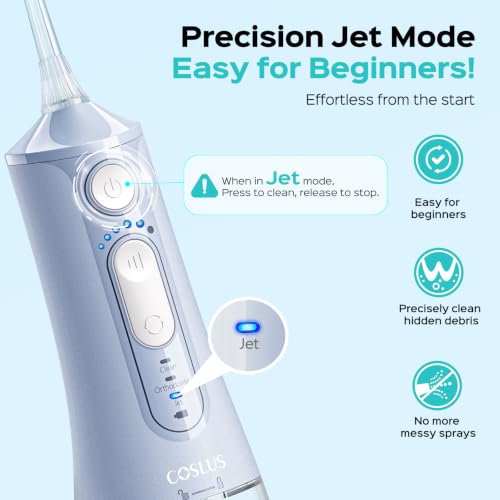 Image of COSLUS ADA Accepted C51 Water Dental Flosser for Teeth, 3 Modes 6 Pressure