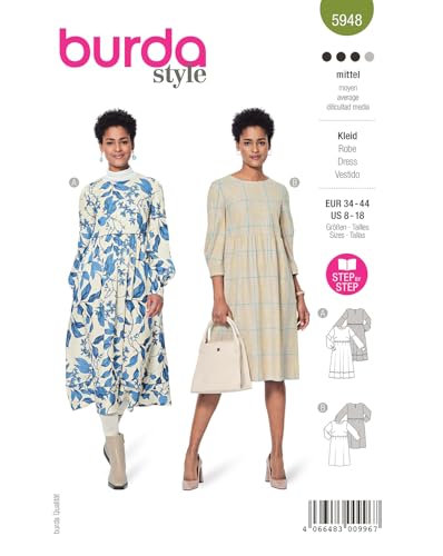 Patron De Couture Burda 5963 - Pull à Col Roulé Femme - Taille 34 à 48 - Niveau Débutant