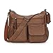 Artwell Hobo Shoulder Bag Soft PU Leather Crossbody Bag For Women Tote Handbag Purse Fashion Bag Lady (Brown)