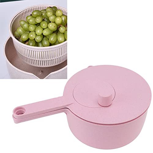 Salad Spinner, Multipurpose Lettuce Spinner Vegetable Washer Egg Beater With Bowl Colander Basket And Easy Grip Handle For Veggie Fruit Drying, Pink #TOP5