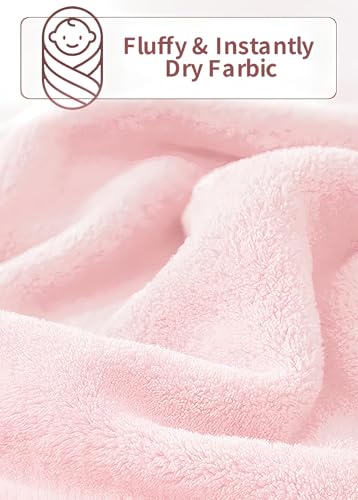 Image of Hooded Baby Towel - Premium Soft Bath Towel for Baby, Newborn,Infant - Ultra Absorbent,Natural Baby Stuff Towel, Soft Coral Velvet Coral Fleece Bath Towel for Boys and Girls(Pink Kitten)