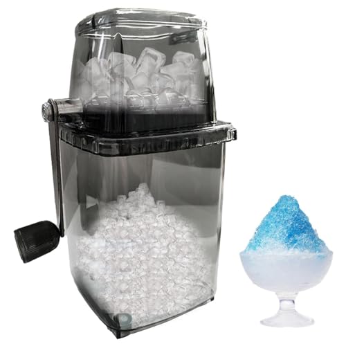 Iceberg Ice Crusher with Stainless Steel Blades and Suction Base, Manual Hand Crank Ice Breaker for Creating Drinks, BPA Free Portable Ice Crusher for Ice Platters, Coctails, and Much More (Gray)