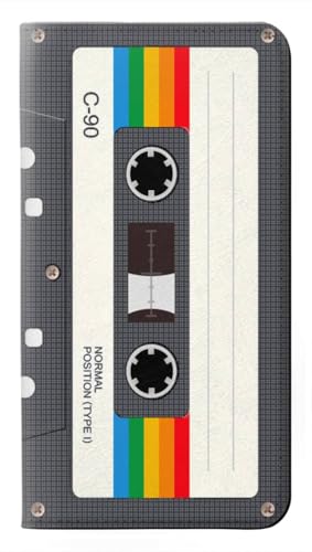 Étui cuir iPhone 17 Pro Max antichoc flip housse design cassette vintage