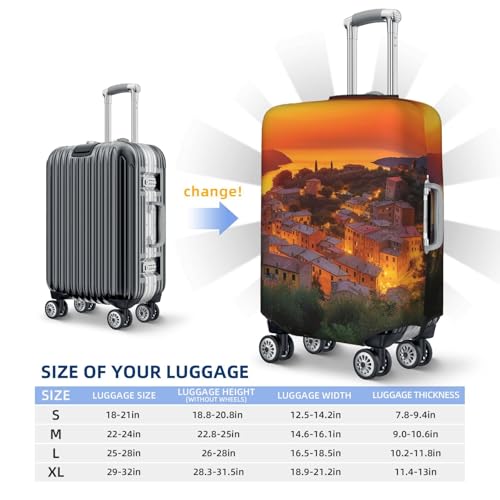 Elastic Travel Luggage Cover for Suitcase Tsa Approved Stretch Scratch-Resistant Suitcase Protector Cover Washable Italian Sunset Baggage Covers Fits 18-32 Inch Luggage Case2