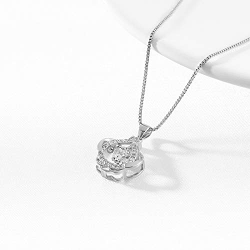 Neiqii Crown Necklace, Rose Gold Plated Ladies Necklace, For Mom, Princess Crown Jewelry Gift For Women, 20 Inches #TOP1