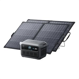Anker SOLIX C2000 Gen 2 Portable Power Station with 2×200W Solar Panels, 2400W (Peak 4000W) Solar Generator, 2048Wh LiFePO4 Battery, Fast Charge 100% in 58 Min, Home Backup, Camping, RV & Emergency