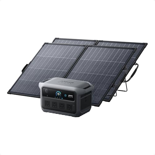 Anker SOLIX C2000 Gen 2 Portable Power Station with 2×200W Solar Panels, 2,400W (Peak 4,000W) Solar Generator, 2,048Wh LiFePO4 Battery, Fast Charge 100% in 58 Min, Home Backup, Camping, RV &
