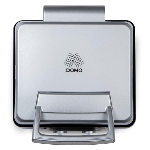 DOMO DO9149W Waffeleisen mit Timer - rechteckige belgische Waffeln 4x7 cm - silber