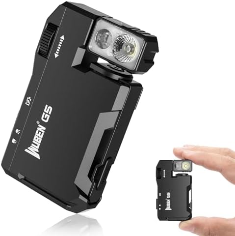 WUBEN G5 Taschenlampe LED Aufladbar, Mini EDC Taschenlampe Klein | 400 Lumen LED Taschenlampe mit Dual Light Sources mit RGB Licht, Taschenlampe USB C Flashlight für Camping, Outdo
