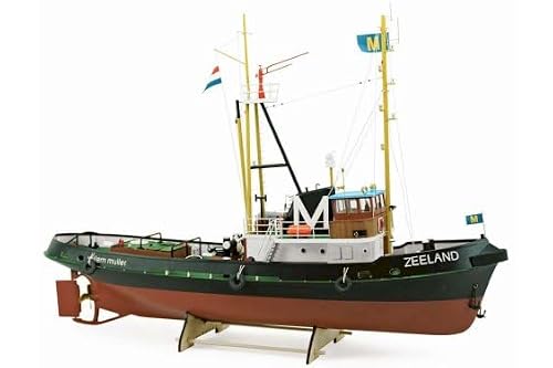 Billing Boats BB428 ZEELAND Scale Model - Historic Tugboat Construction Kit, 1:35 Scale, 55 x 82 x 22 cm