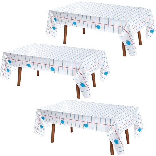 FYXMI Notebook Tablecloth 3 Pack 54x108 Inch, Disposable Plastic Tablecloths