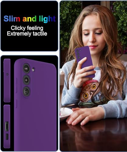 Image of DIZORO Microfiber Candy Case Compatible for Samsung A14 5G Smooth Touch Cushion Liquid Soft Silicone Gel Rubber Premium Mobile Accessories Non-Slip Full Body Protective Case Shockproof - Voilet