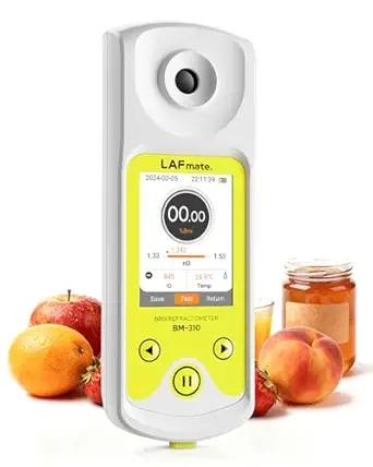 3-in-1 Digital Refractometer with ATC for Wine Making, Home Brewing, Rechargeable 0-95% Brix Meter for Coffee, Juice, Honey, Maple Syrup