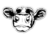 Cow Black and White Farm Country - 3" Vinyl Sticker - for Car Laptop Water Bottle Phone - Waterproof