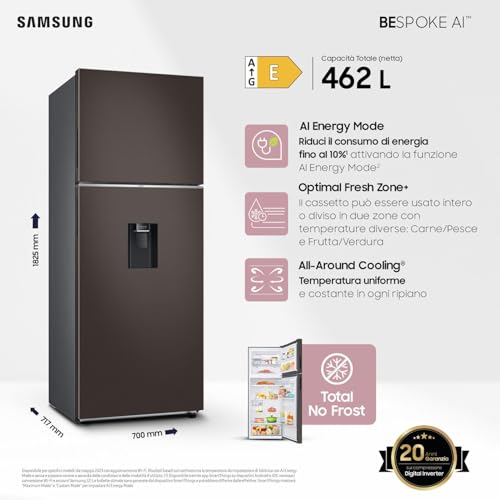 Samsung - Frigorifero 2 Porte Rt47cb6736c2es Classe E 462 Lt-cotta Charcoal - 2