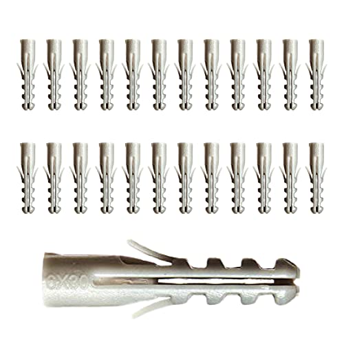Brackit 100 Pack Masonry Rawl Plugs - 6x30mm (1/4"x1-3/16") - Heavy Duty Plastic Wall Plug Fixings for Brick, Concrete, Stone – Ideal for Building or Hardware