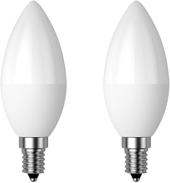 Dusk to Dawn Light Bulb, E14 Candelabra Light Sensing LED Bulbs Auto On/Off 5W 400LM Warm White 3000K for Home Outdoor Yard Porch Patio Garage Pathway, Can Replace 40W Incandescent Bulbs, Pack of 2