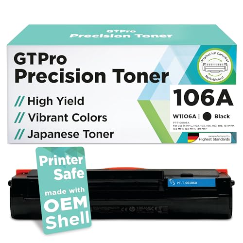 GTPro Replacement Printer Toner Cartridges Compatible With HP 106A W1106A - Compatible With Color Laserjet Pro MFP Series Printer HP LJ M107 M135mfp M137mfp (Black, 1 Pack)