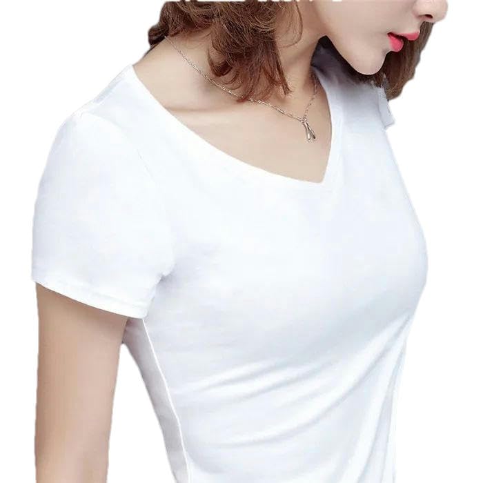 T-shirt d'été en coton respirant et extensible pour femme active