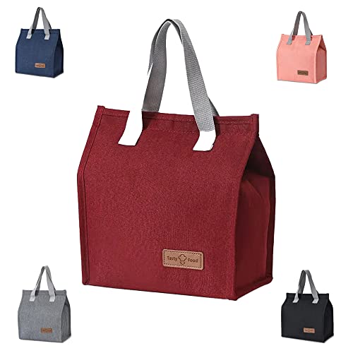 Lunch Bag For Women/Men - Leakproof - Adult Large Reusable Lunch Tote Bag, For Picnic, Beach, Office Work. High Capacity Lunch Box. (Red) #TOP11