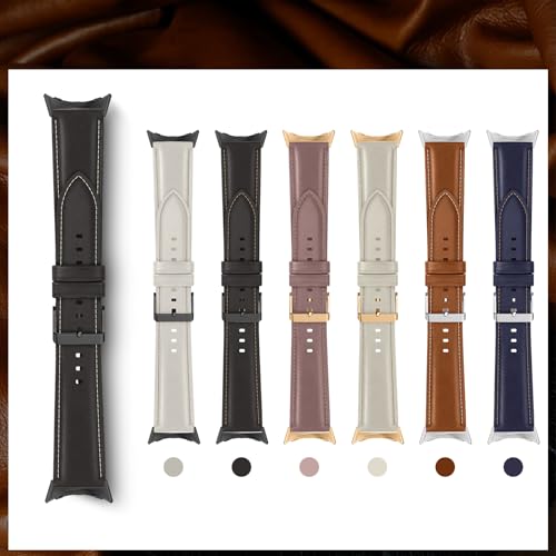Correa de cuero para Google Pixel Watch 41mm negra miniatura 6