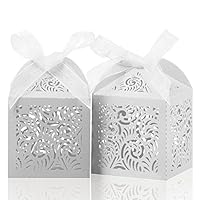 Cajas Cortadas Con Láser, 100 Unidades De Cajas De Regalo De Agradecimiento Para Bodas, Fiestas