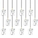 H&D HYALINE & DORA Crystal Angel Prisms Hanging Ornament, 12 Pcs Glass Angel Prisms for Window Hanging, Chandelier Crystal Replacement, Hanging Decor for Christmas Tree (Clear)