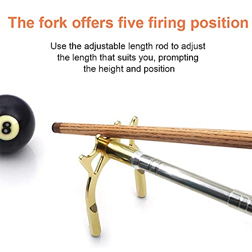 Einziehbarer Billard-Queue-Stick, einziehbarer Billard-Brücke-Stick, abnehmbarer Metall-Brücke-Kopf, Pool-Queue-Zubehör (schwarz)