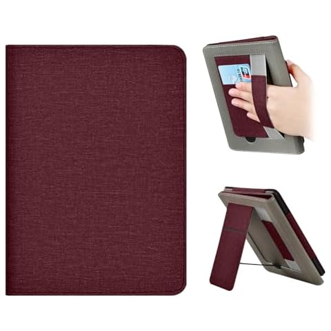 for Kindle Paperwhite 12th Generation-2024 7" Flip Case, Hand Strap Feature ，Slim Fit Vertical Multi-Viewing Stand Cover with Auto-Wake/Sleep for Kindle Paperwhite 2024 E-Reader（Red） Cover