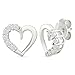 DGOLD Sterling Silver Round Diamond Fashion Earrings (1/20 Cttw)