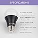 GREENIC UV Led Black Light Bulb 2 Pack, 8W (60W Equivalent) A19 E26 Blacklight Bulb UVA Level 385-400nm, Glow in Dark for Body Paint Club Party Neon Posters