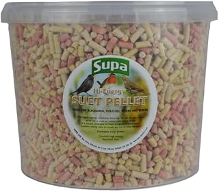 Supa Mixed Suet Pellets for Wild Birds, 3 Litre Bucket , High Energy Protein Rich Treat For Garden Birds , Attract More Birds To Your Garden, Quality Wild Bird Food