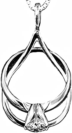 Ali C Art Genuine 925 Sterling Silver Teardrop Shaped Ring Holder Necklace - Isla Model - Pendant Handcrafted in USA