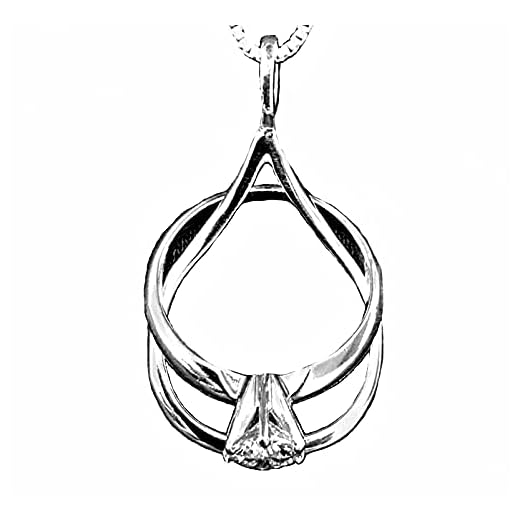 Ali C Art Ring Holder Necklace SAFER than Quick On Off, Sterling Silver USA Handmade ISLA holds to Ring Size 8, Large to 13. Wedding Engagement Jewelry, Anniversary Gift Women Doctor Surgeon Nurse Vet