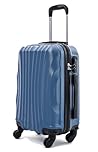 R.Leone Ryanair 55x40x20 cm Valigia Trolley Bagaglio a mano 4 Ruote rimovibile in ABS Autonomo 20373N (Blu Elemental, Valigia 55X40X20cm)