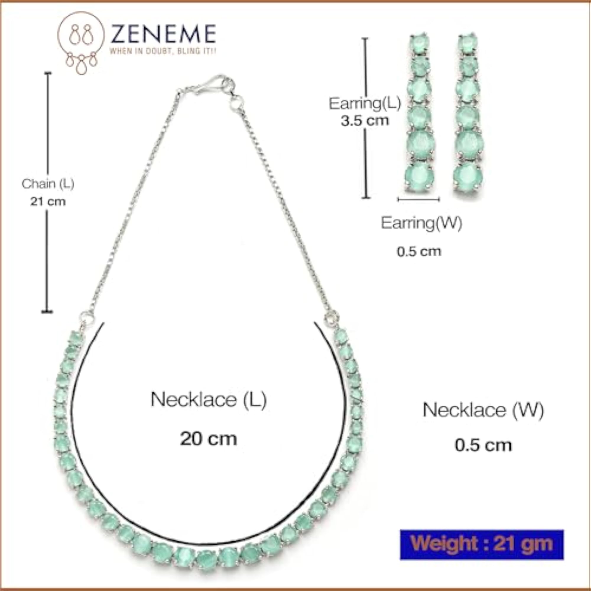 Circle Necklace Set AD Studded Rose Plated Handcrafted Set