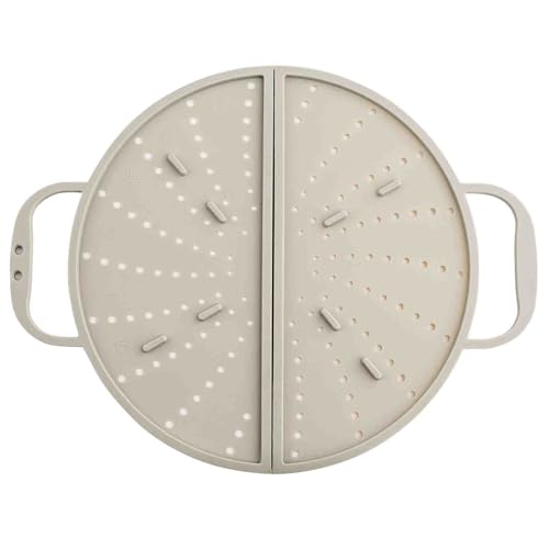 Image of TableCraft 12780 Foldable Silicone Splatter Screen, Gray, Heat-Resistant Cover for Frying and Sautéing, Fits Pans up to 12.5”, Integrated Handles, Dishwasher Safe, Compact Foldable Design,Easy Storage