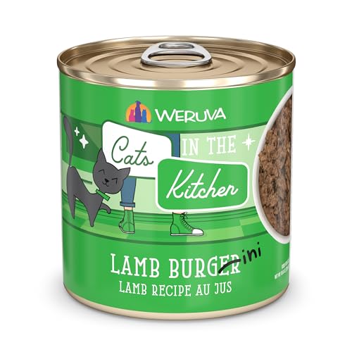 Image of Weruva Cats in The Kitchen, Lamb Burger-ini Wet Cat Food, 10oz Can (Pack of 12)