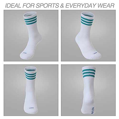 Perfect Corner Cotton Cushion Arch Support Athletic Training Gym Crew Socks For Men Women (3-Stripe Asst., Large) #TOP4