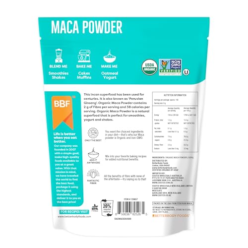 BetterBody Foods Organic Maca Powder, Non-GMO & Gluten-Free, 12 oz.