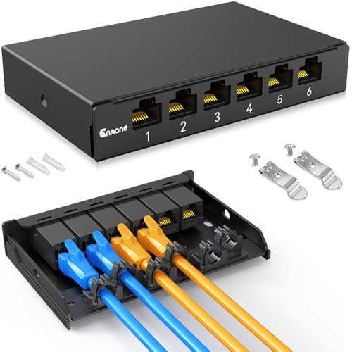 Panneau de brassage 0,5U 6 ports CAT6A Keystone UTP boîtier Ethernet maison