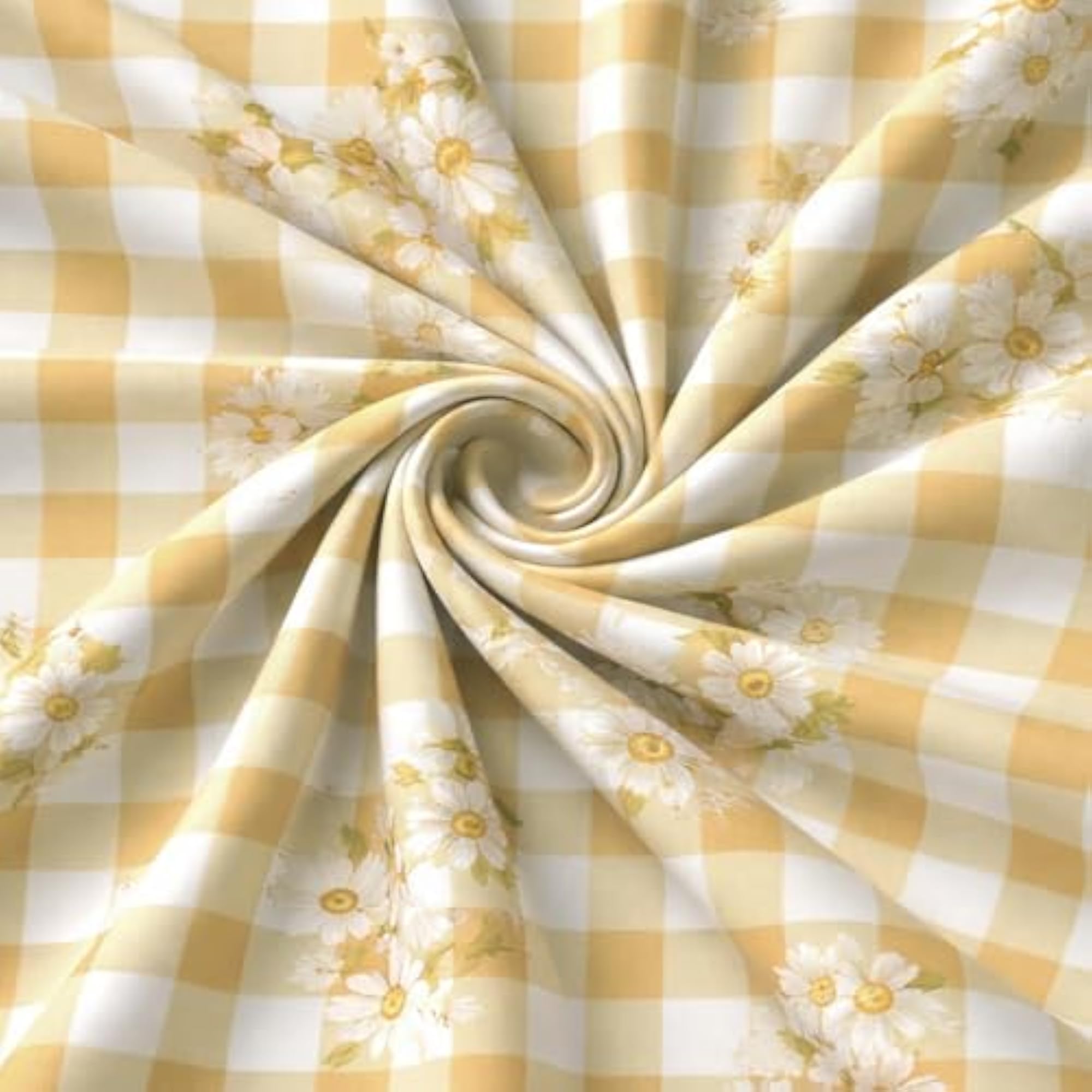 Cotton Double Bedsheet with Yellow Flowers Check, Soft & Durable