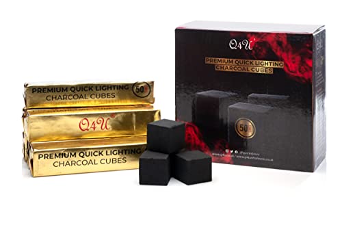 Q4U Quick light Charcoal Coal Premium Quick light Charcoal Coal 50 cubes 10 roll (25mm Cubes)
