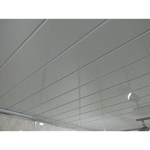 5 Twin White PVC Bathroom Cladding Shower Wall & Ceiling Panels Cover